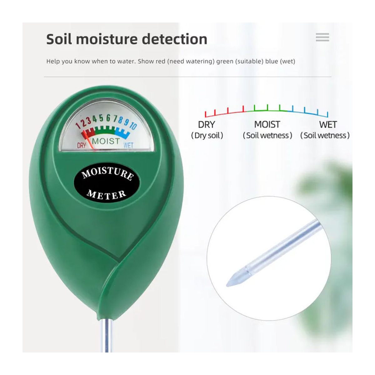 OLOEY Bodenfeuchtigkeitsmesser als Hygrometer und Wasser-Tester für Pflanzen und Gartenarbeit - Bild 2