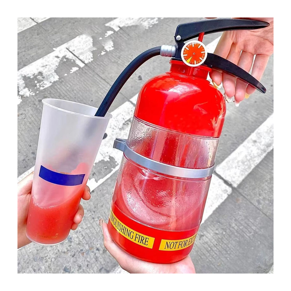 OLOEY Feuerlöscher-Trinkfass 1,5 l als kreativer Getränkespender für Bier und Party, Rot - Bild 3