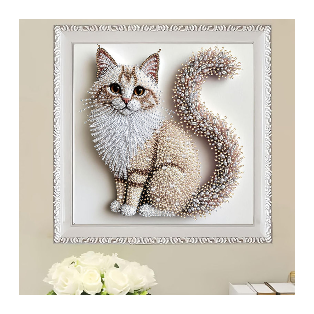 OMG Beauty 5D Diamantmalerei Set Flauschiges Kätzchen in Mehrfarbig, Quadratisch, B/H: 30 x 30 cm - Bild 3