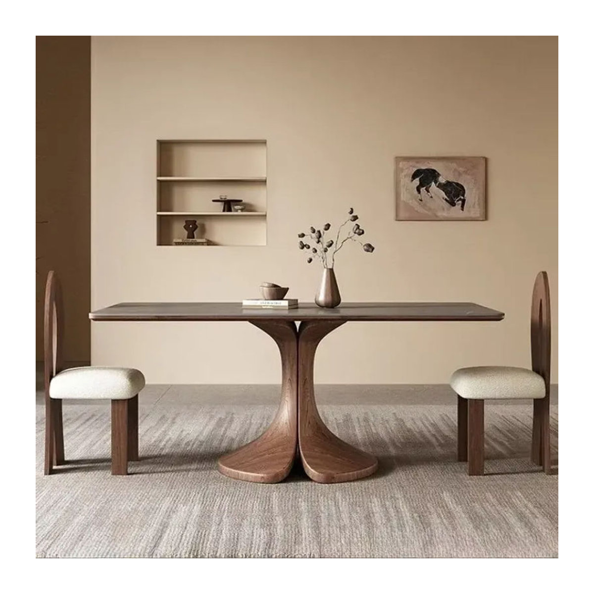 OMGD Esstisch aus massivem Holz und Schiefer in Nussbaum im skandinavischen Design - Bild 2