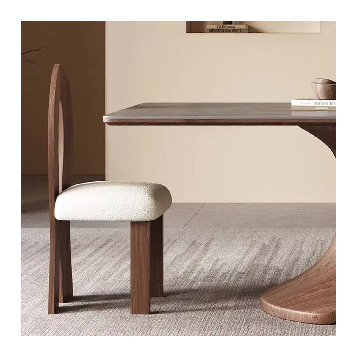 OMGD Esstisch aus massivem Holz und Schiefer in Nussbaum im skandinavischen Design - Bild 4