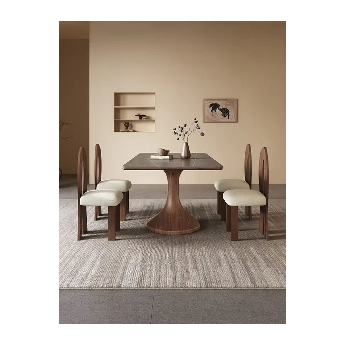 OMGD Esstisch aus massivem Holz und Schiefer in Nussbaum im skandinavischen Design - Bild 5