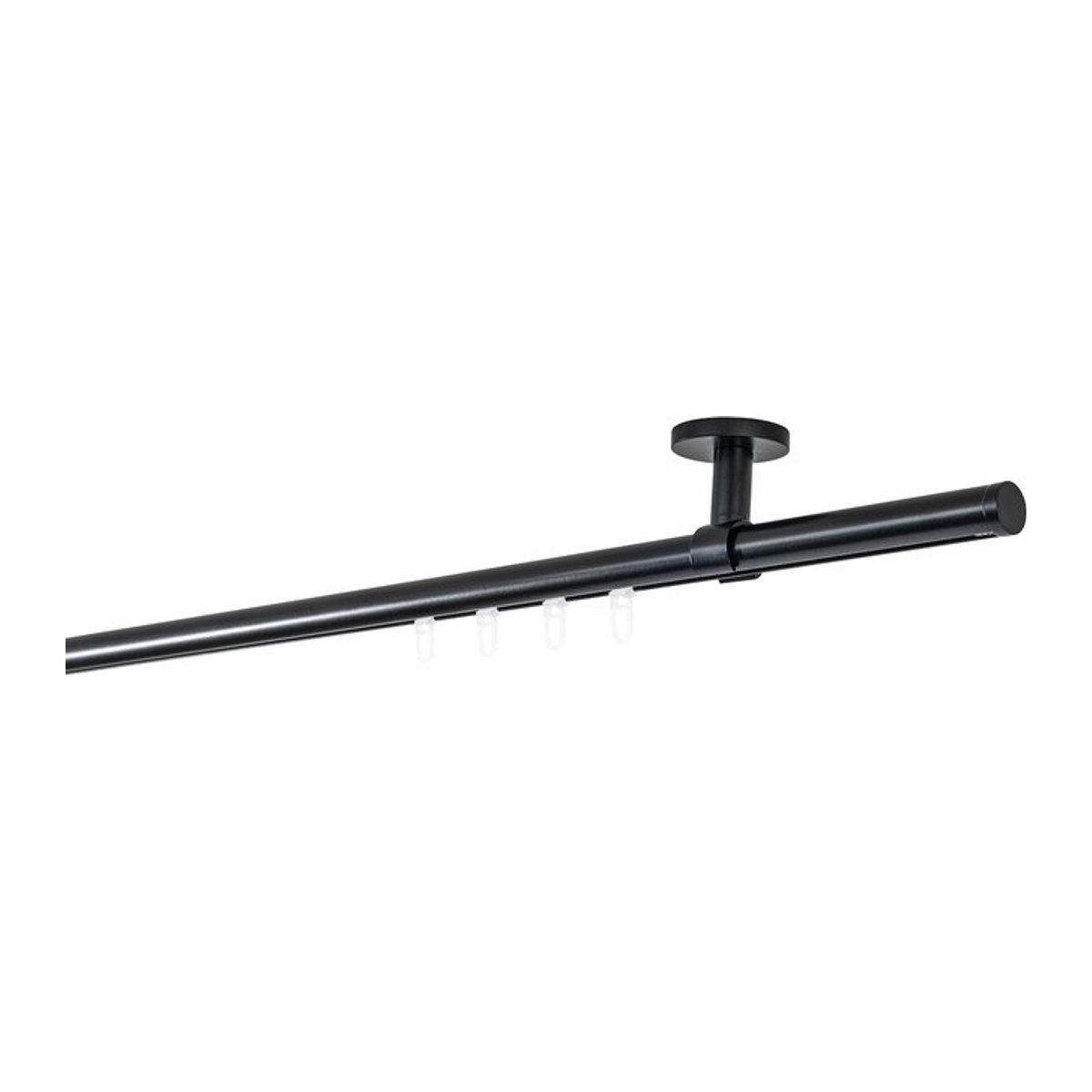 Ondeco Gardinenstange auf Maß Match 1-lauf mit Deckenträger in Schwarz, Breite: 120 cm - Bild 1