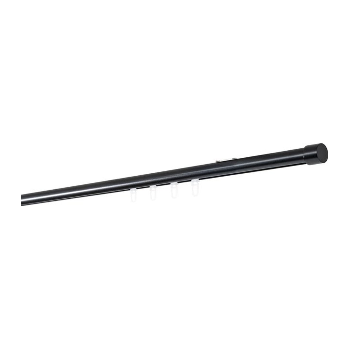 ONDECO Wandträger Mini Profil 1-läufig mit Endstück Cap in Schwarz, Länge: 100 cm, Durchmesser: 20 mm - Bild 1