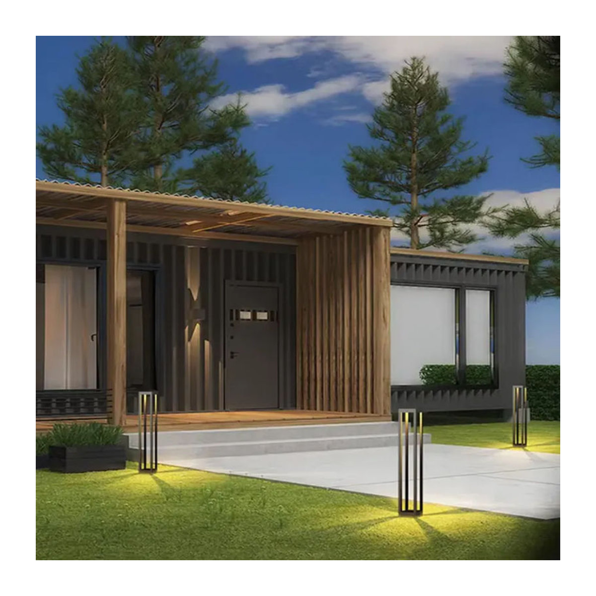 ONDENN Pollerleuchte IP68 Wasserdichte LED-Gartenlampe 15W in Grau oder Schwarz für die Außenbeleuchtung - Bild 5