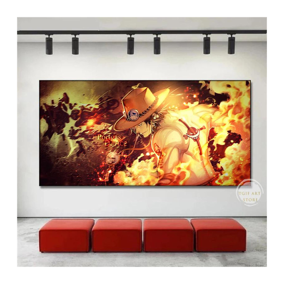 One Piece Anime Leinwandbild aidegou1 mit Luffy Ace und Zoro, mehrfarbig, B/H: 70 x 170 cm, rahmenlos - Bild 1