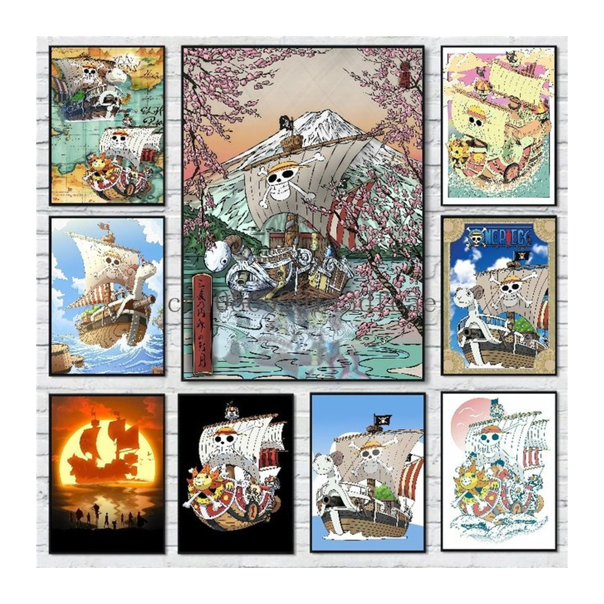 One Piece Anime Schiff Leinwand Wandbild von Bandai, mehrfarbig, Hochformat, rahmenlos - Bild 1