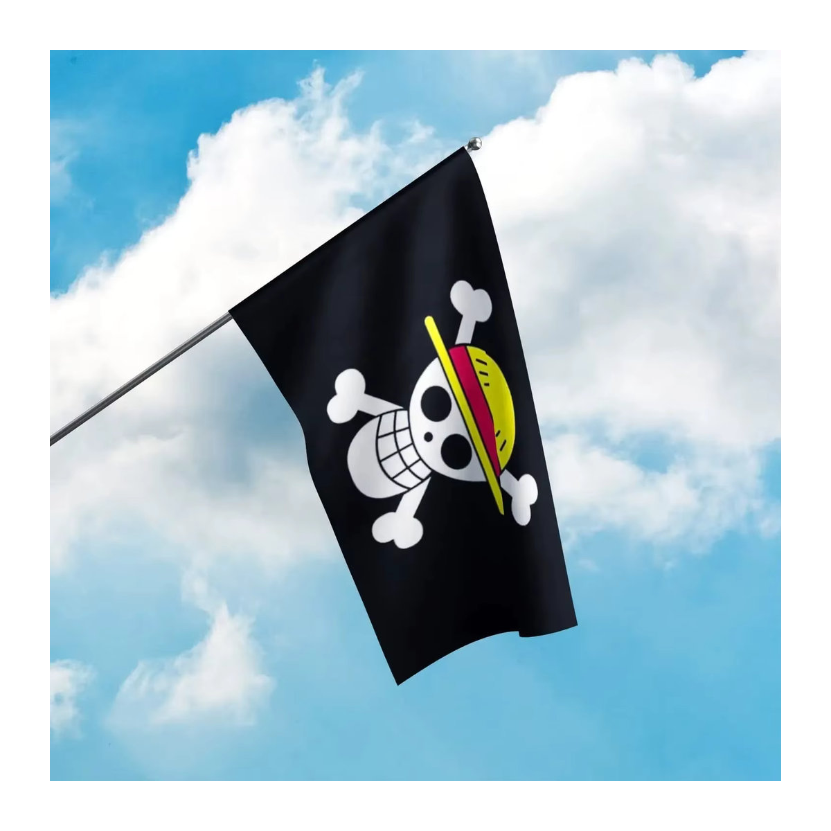 One Piece Piraten-Schädel-Flagge Wanddekoration Bandai Schwarz B: 150 cm, H: 90 cm - Bild 2
