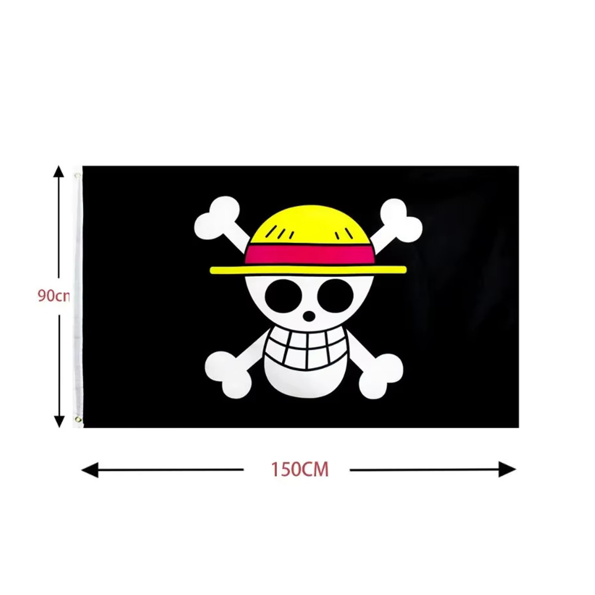One Piece Piraten-Schädel-Flagge Wanddekoration Bandai Schwarz B: 150 cm, H: 90 cm - Bild 5