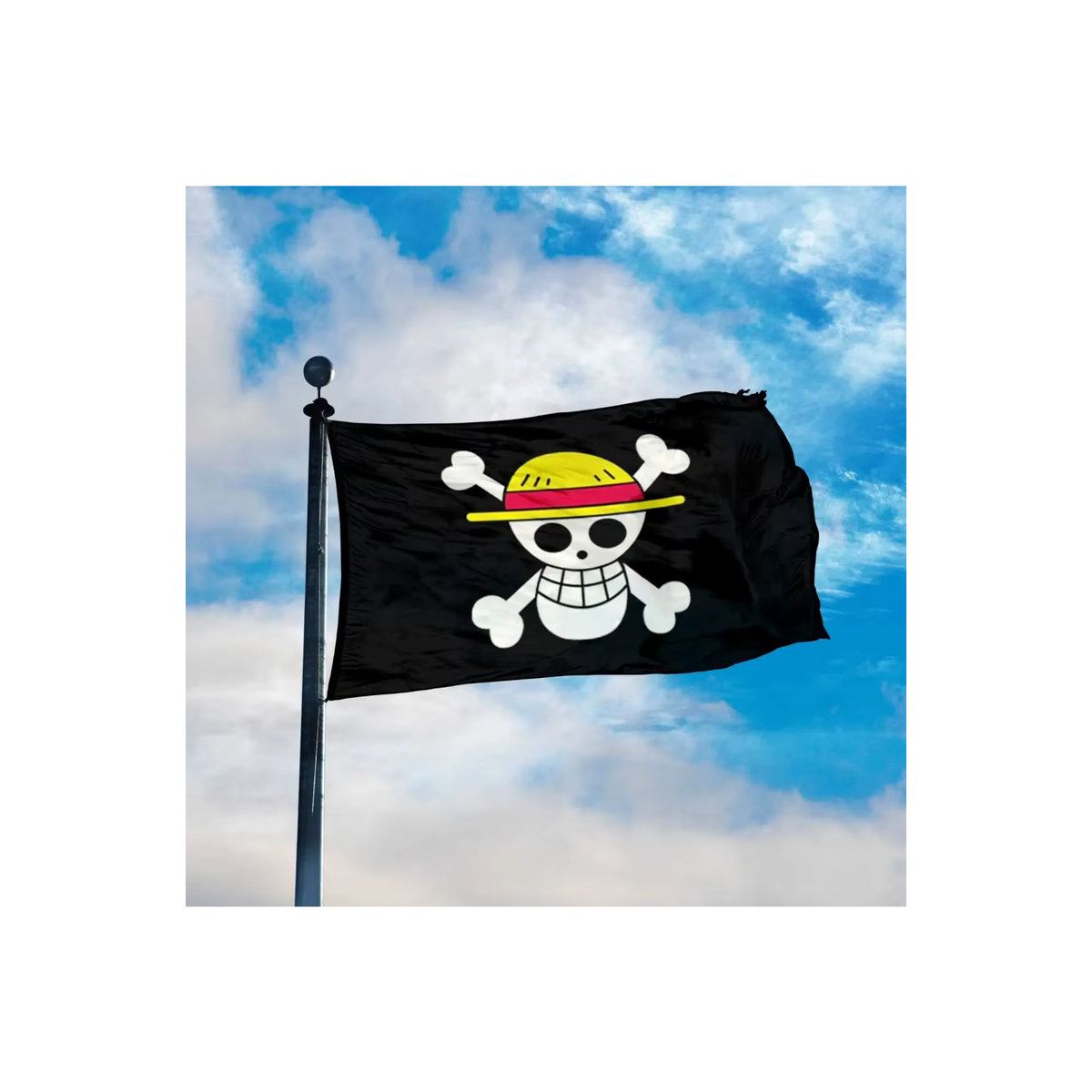 One Piece Piraten-Schädel-Flagge Wanddekoration Bandai Schwarz B: 150 cm, H: 90 cm - Bild 7