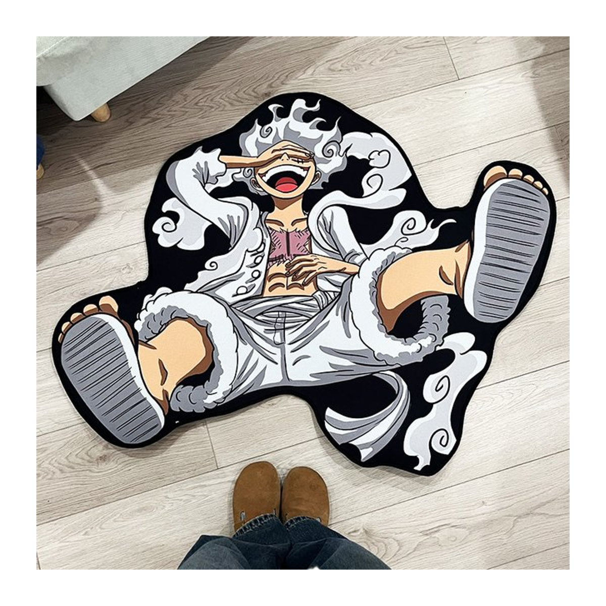 One Piece Ruffy Gear 5 Anime-Plüschteppich rutschfest und weich für Schlafzimmer, Wohnzimmer oder Gaming-Zimmer - Bild 1