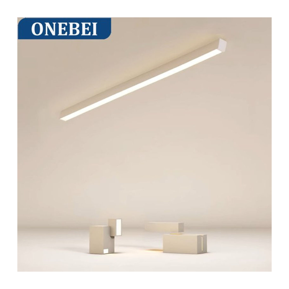 ONEBEI Moderne LED Deckenlampe in Weiß im minimalistischen Design - Bild 1