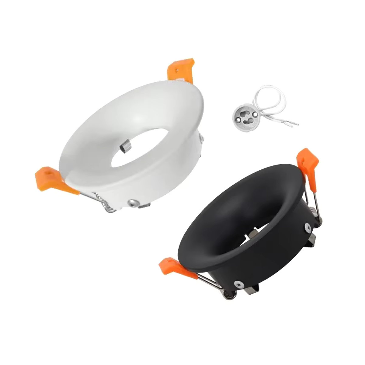 ONEYLTT LED Downlight Rahmen für MR16 und GU10 Leuchten, minimalistisches Design aus Aluminium, rund oder quadrat, blendfrei - Bild 4