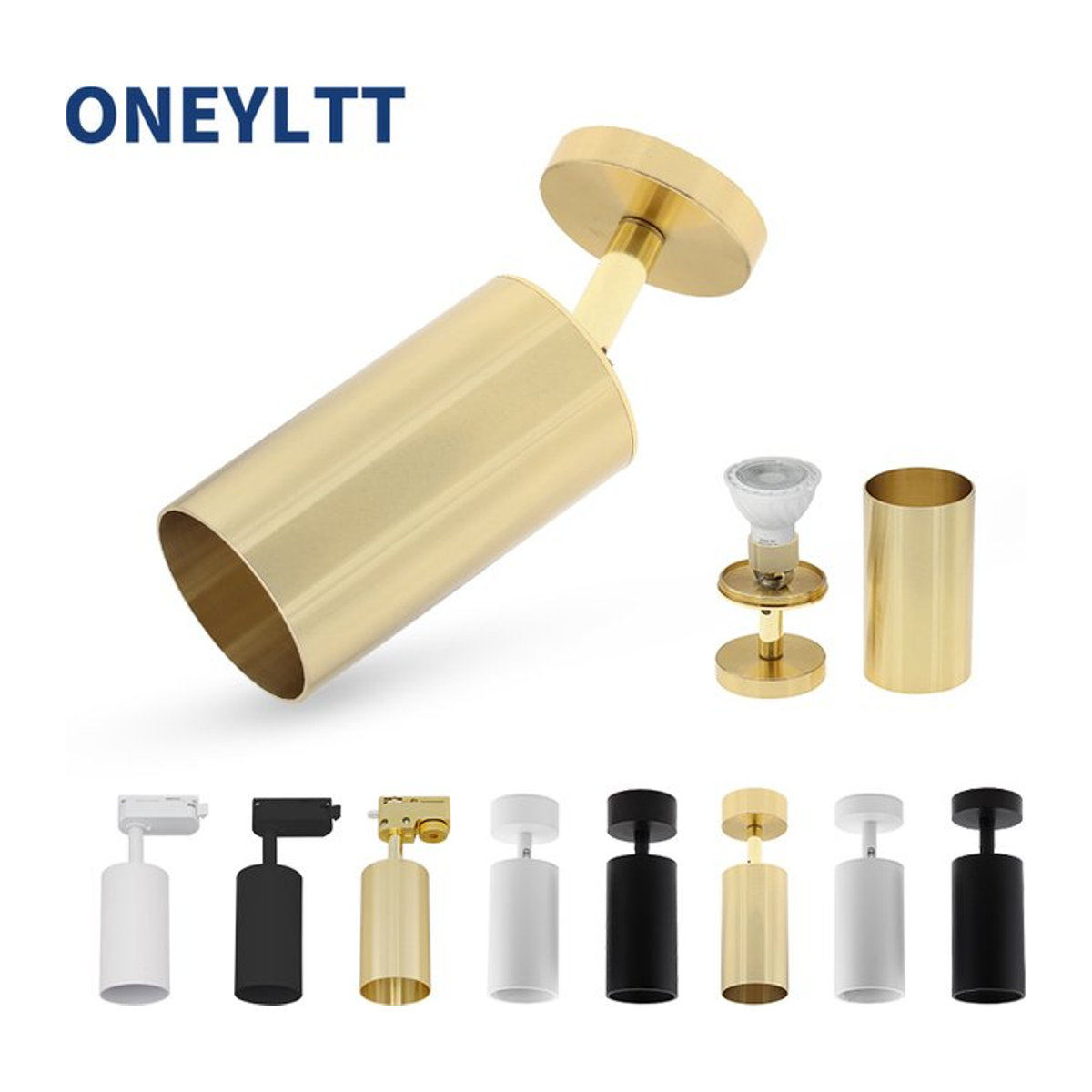 ONEYLTT LED Strahler Aufputz 6W GU10 360 Grad drehbar Modern Metall Wand- und Deckenleuchte in Weiß, Schwarz, Gold oder Kupfer - Bild 1