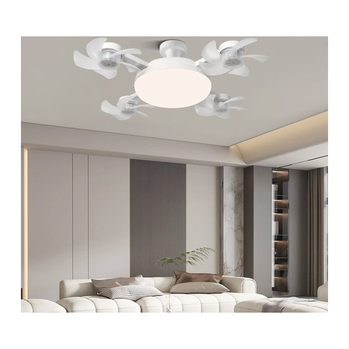 ONEYLTT Moderne Deckenleuchte mit Ventilator und E27-Fassung in Weiß - Bild 1
