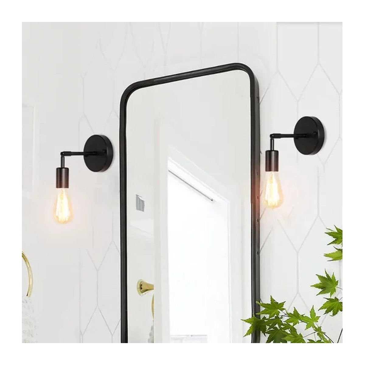 ONEYLTT Vintage LED Wandleuchte in Schwarz aus Metall mit 180 Grad Drehbarkeit und E27 Fassung im Industrial Retro Design - Bild 1