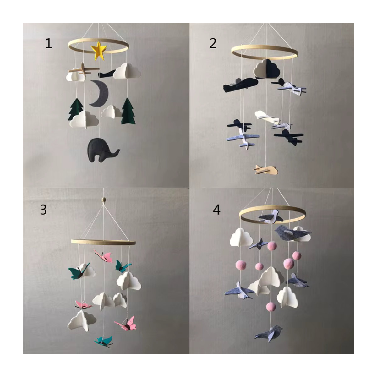 OOTDTY Baby Rassel Mobile für die Krippe, hängendes Spielzeug in mehrfarbigem skandinavischem Design aus Textil - Bild 2