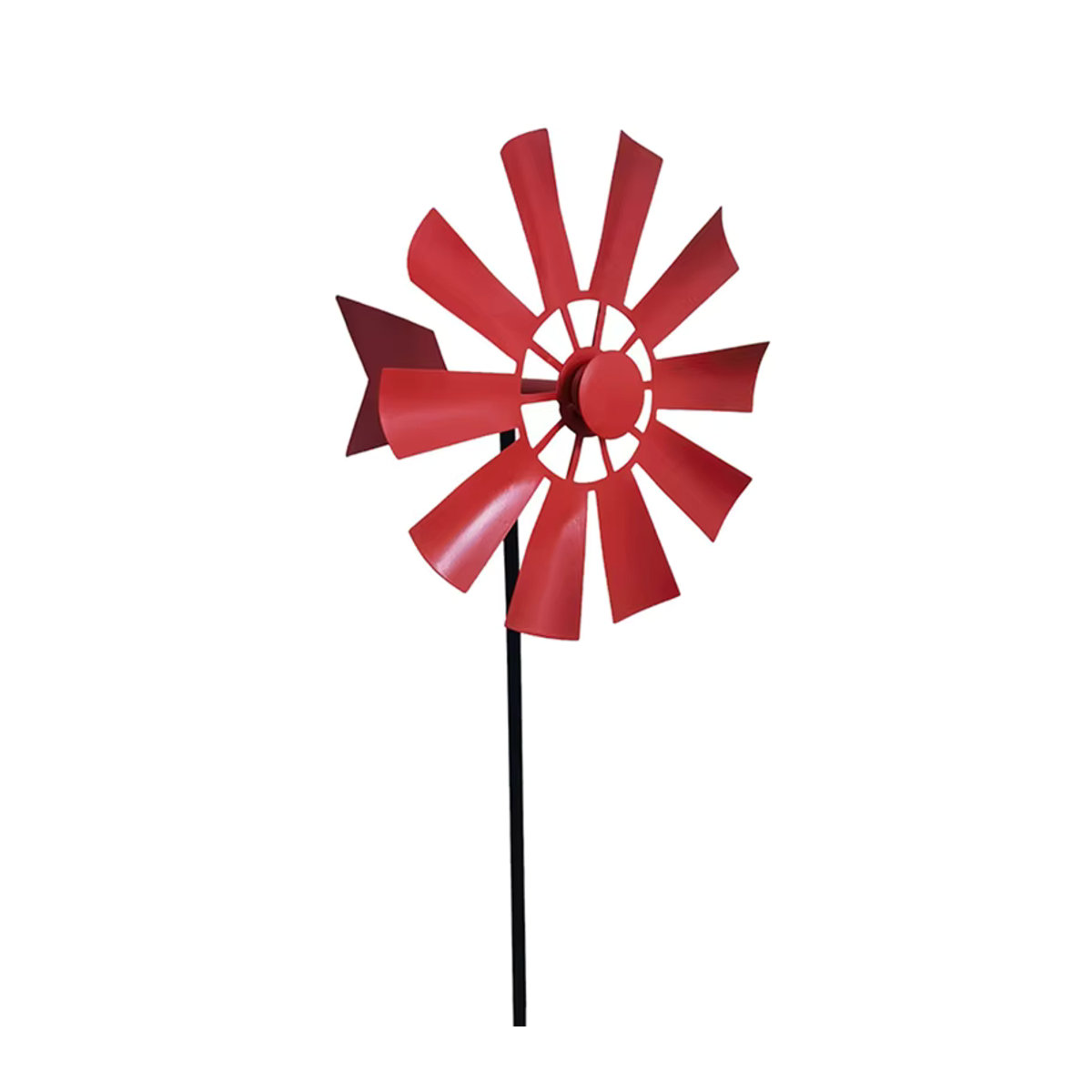 OOTDTY Schmiedeeiserne rotierende Windmühle aus Metall als buntes Windspiel und Landschaftsornament für deinen Garten und Außenbereich - Bild 2