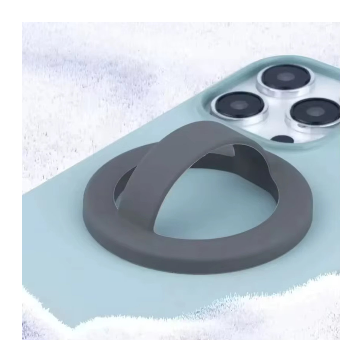 Opansten Magnetischer Ring-Telefonständer aus Silikon mit 360 Grad Rotation für iPhone 16-12 Pro Max in Rosa und Schwarz - Bild 2