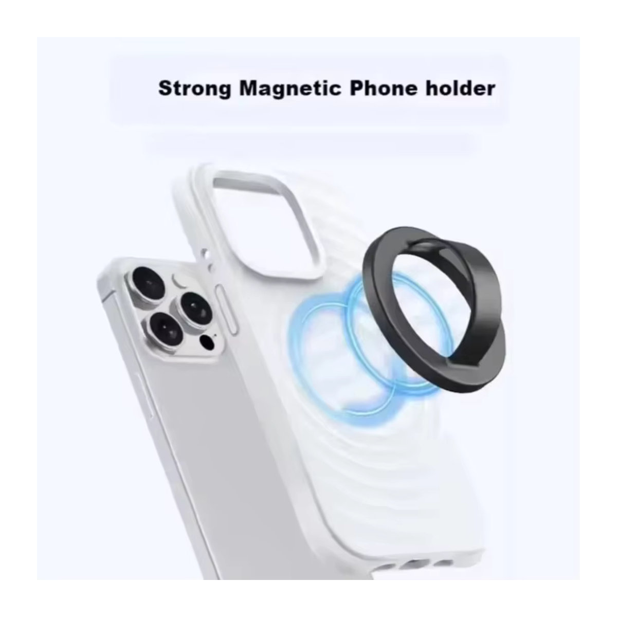 Opansten Magnetischer Ring-Telefonständer aus Silikon mit 360 Grad Rotation für iPhone 16-12 Pro Max in Rosa und Schwarz - Bild 3