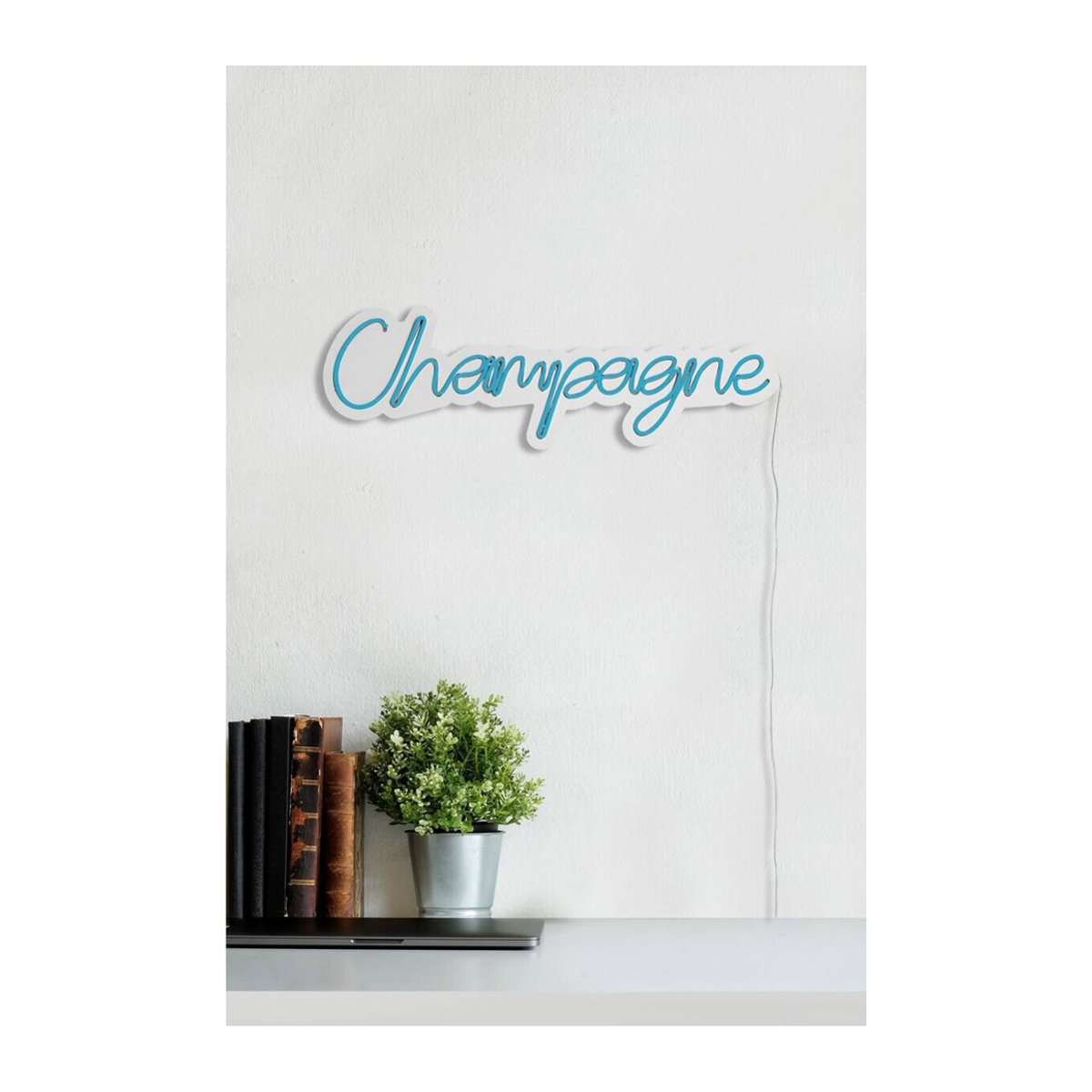 Opviq LED-Wandleuchte aus Kunststoff in Blau, B/H/T: 60 x 18 x 2 cm - Bild 2