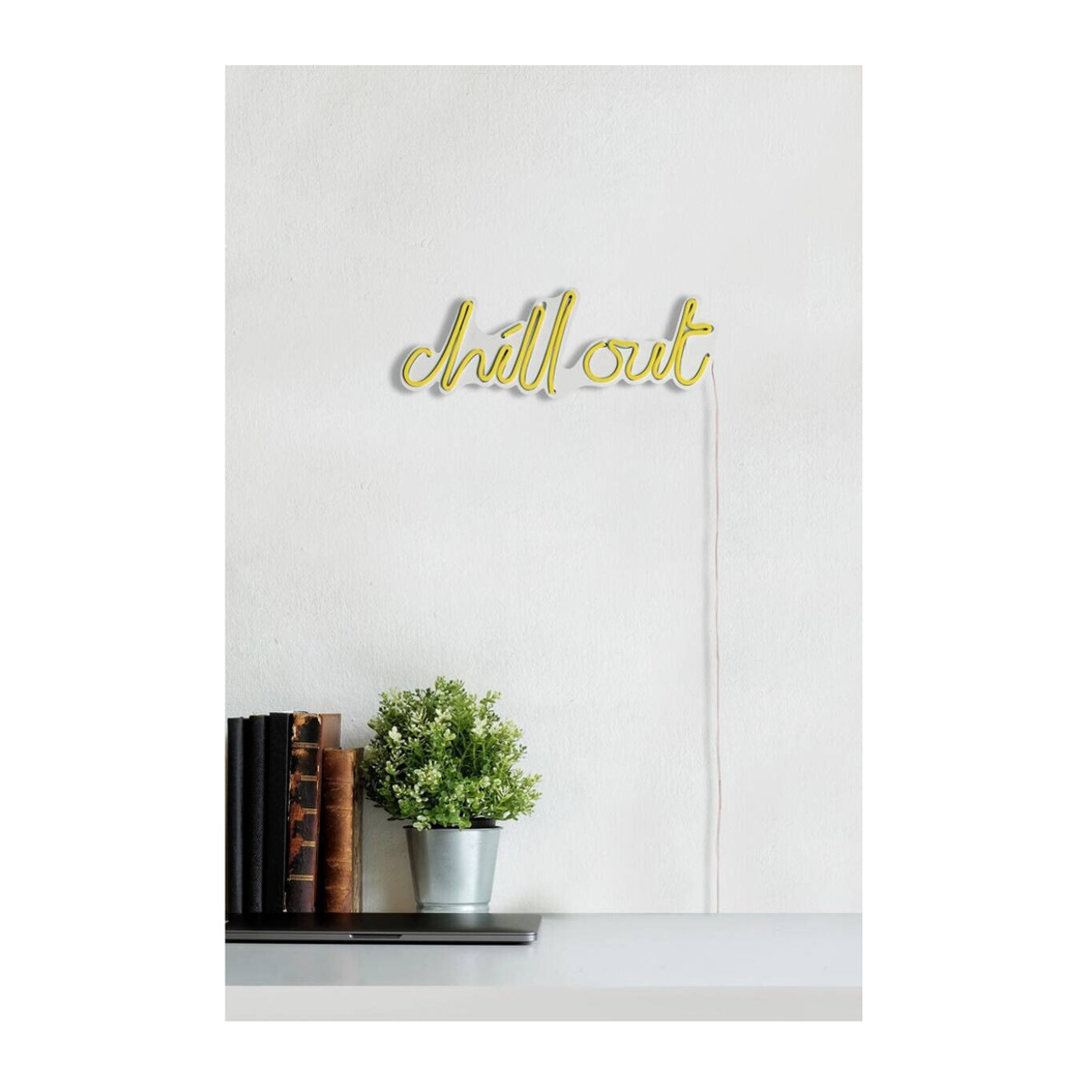 Opviq LED-Wandleuchte aus Kunststoff in Gelb mit IP67 Schutzart, B/H/T: 39 x 14 x 2 cm - Bild 3