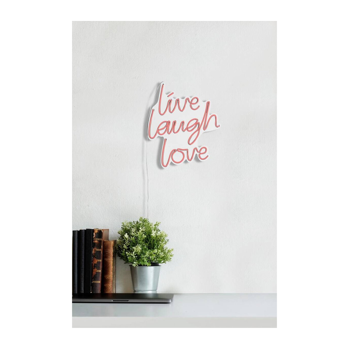 Opviq LED-Wandleuchte aus Kunststoff in Rosa, B/H/T: 30,5 x 35,5 x 2 cm - Bild 3
