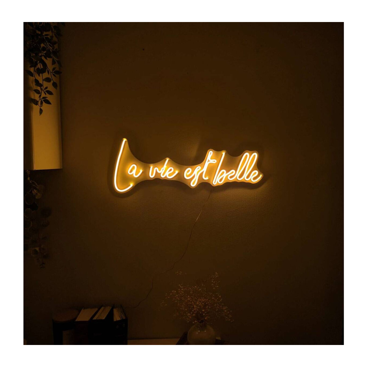 Opviq LED-Wandleuchte in Gelb aus Kunststoff, Modern, B/H/T: 62 x 22 x 2 cm - Bild 3
