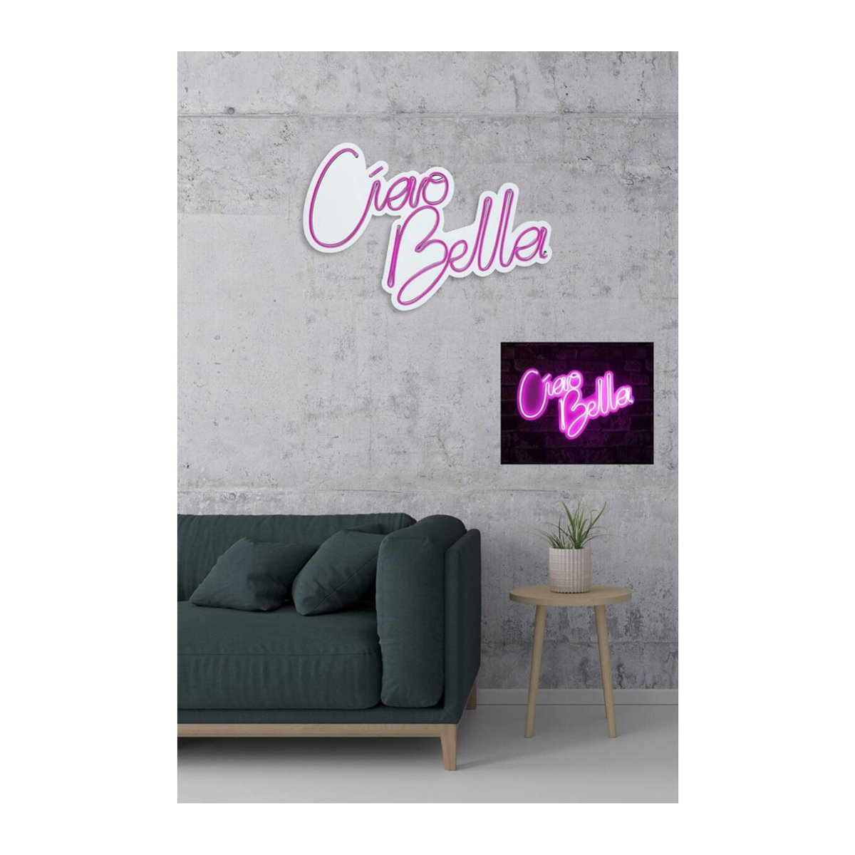 Opviq LED-Wandleuchte in Rosa aus Kunststoff mit warmweißem Licht, B/H/T: 45 x 32 x 2 cm - Bild 3