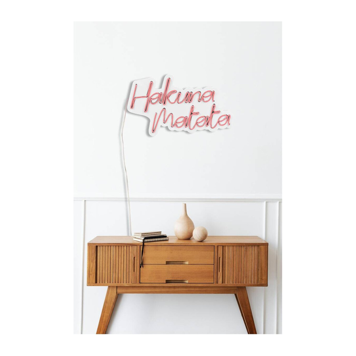 Opviq LED-Wandleuchte in Rosa aus Kunststoff, Modern, Neutralweiß, B/H/T: 47 x 29 x 2 cm - Bild 3