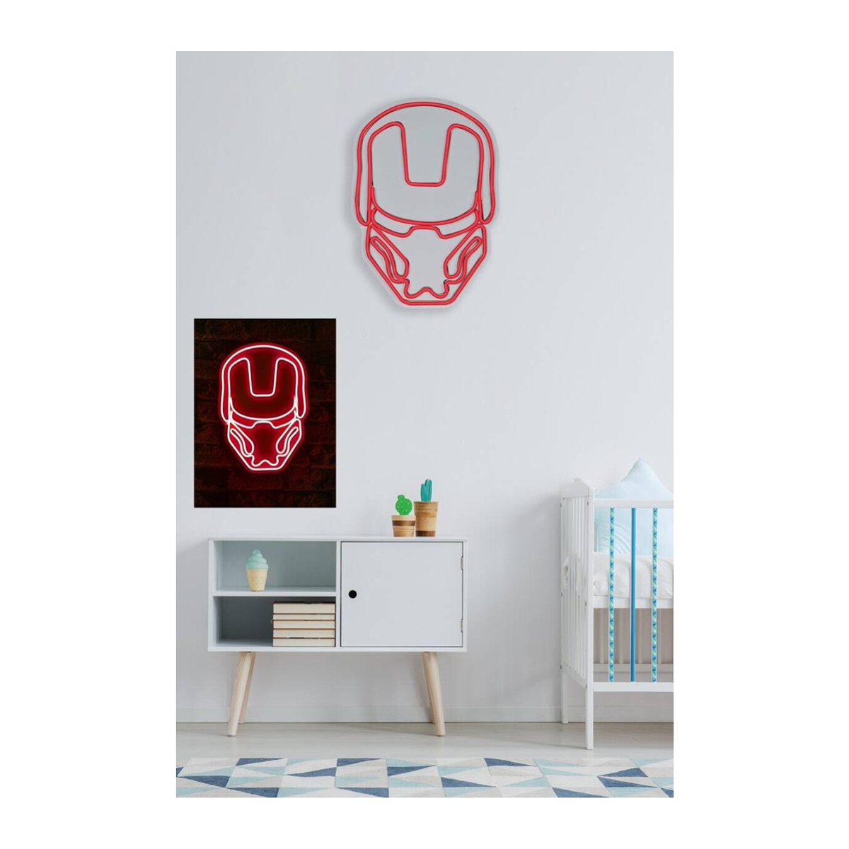 Opviq LED-Wandleuchte in Rot aus Kunststoff, Warmweiß, B/H/T: 24 x 35 x 3 cm - Bild 3