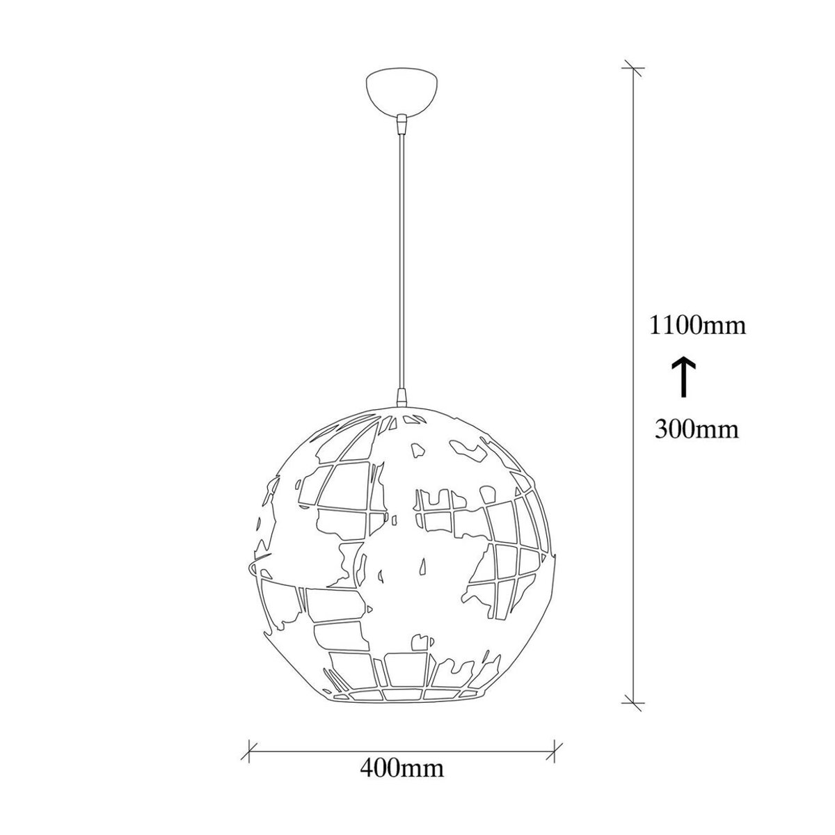 Opviq Pendelleuchte aus Metall in Schwarz im Industrial Design mit E27 Fassung, B/T/H: 40 x 40 x 110 cm - Bild 3