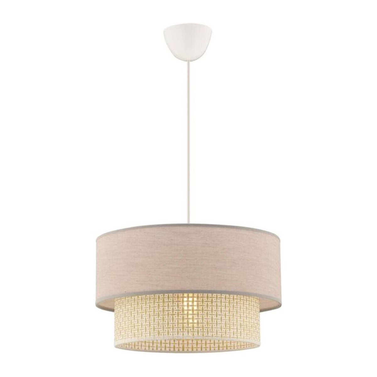 Opviq Pendelleuchte Echo in Beige Creme aus Baumwolle und Metall, E27, B/H/T: 30 x 65 x 30 cm - Bild 1