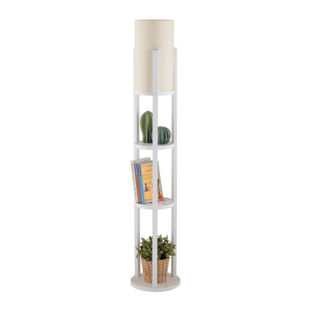 Opviq Stehlampe Weiß Modern Minimalistisch mit E27 Fassung, B/H/T: 21 x 135 x 21 cm - Bild 1