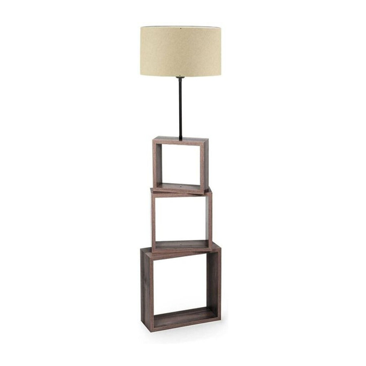 Opviq Stehleuchte Modern in Beige aus Holz und Stoff mit E27 Fassung, B/T/H: 37 x 37 x 140 cm - Bild 1