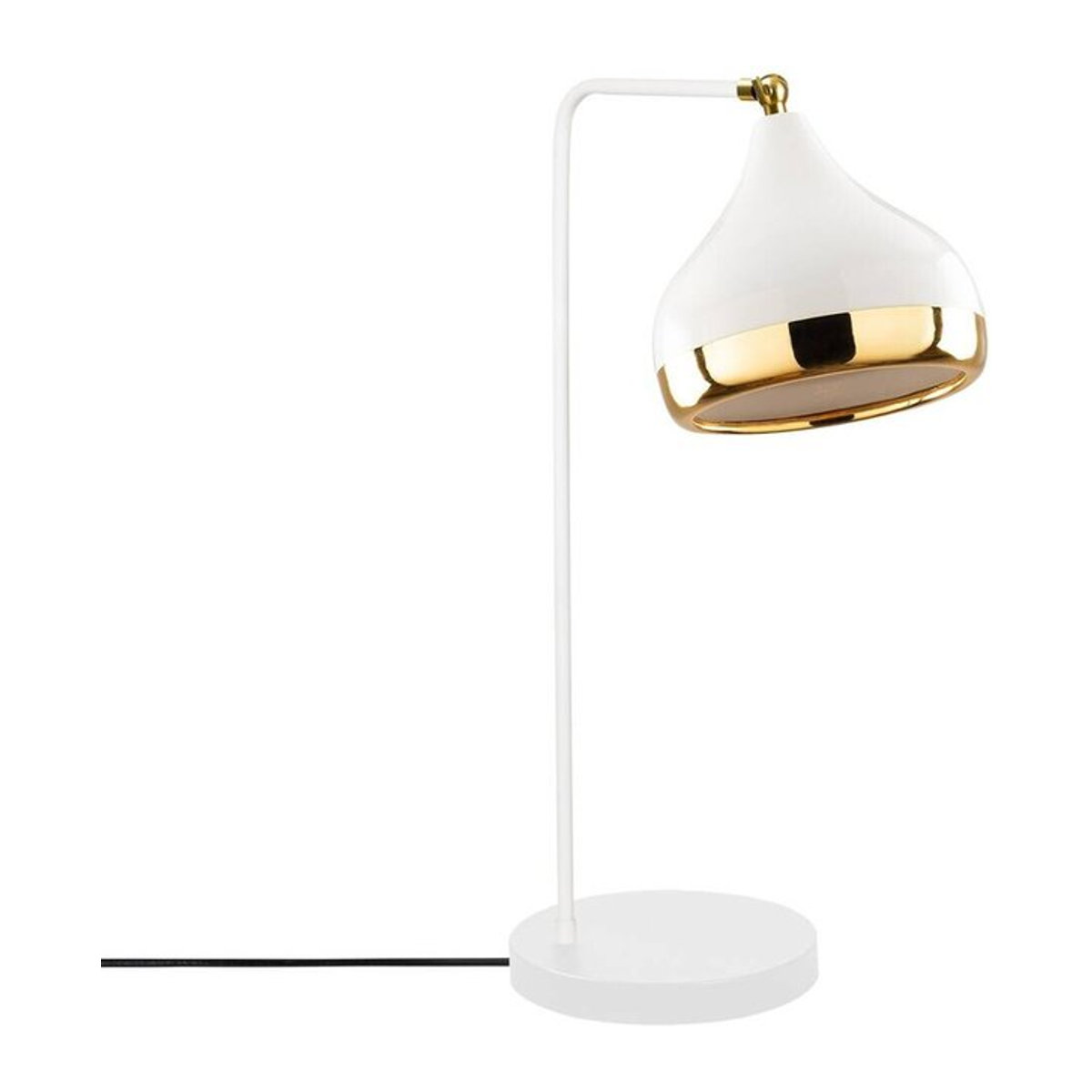 Opviq Tischleuchte in Weiß und Gold aus Metall mit E27 Fassung, B/H/T: 26 x 52 x 17 cm - Bild 1