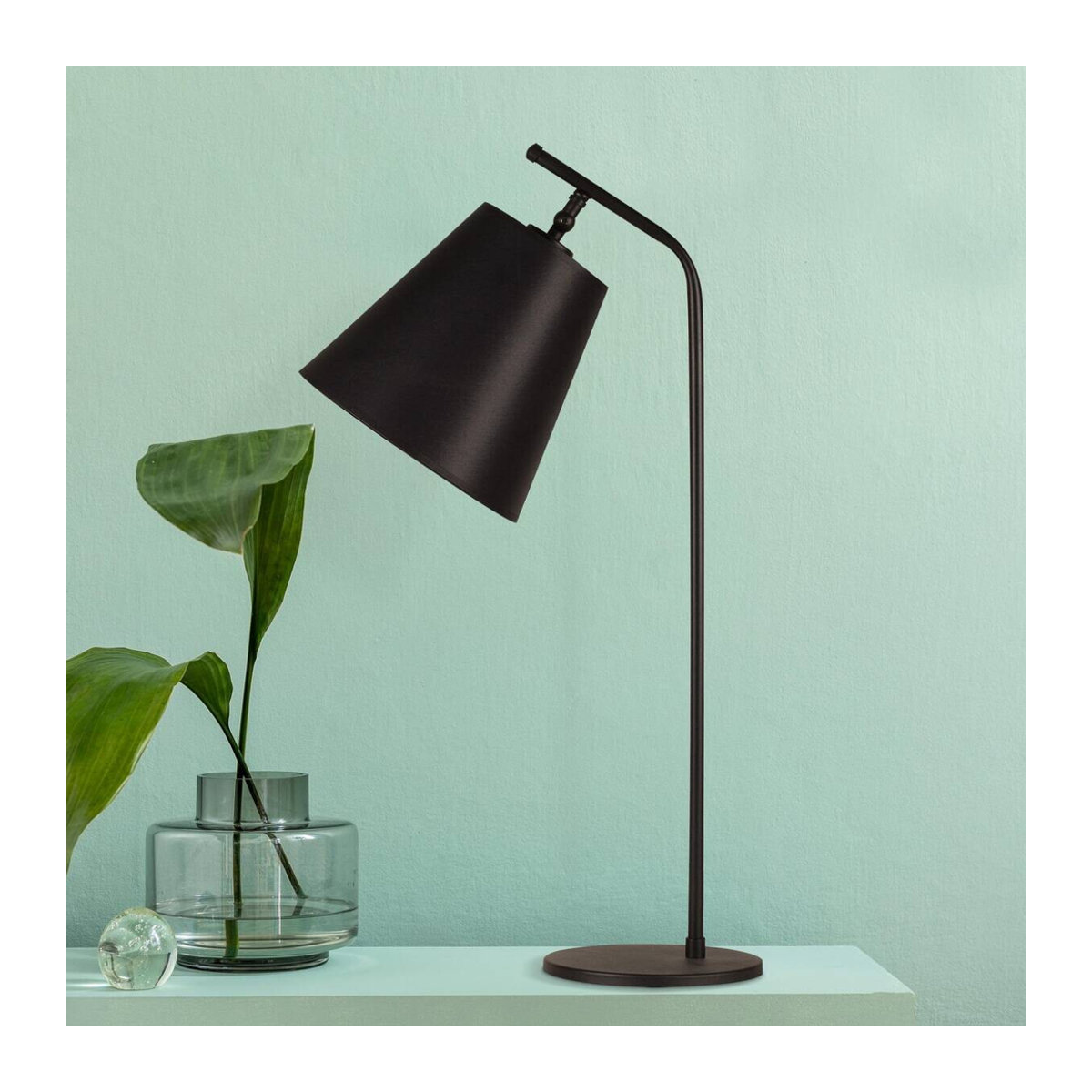 Opviq Tischleuchte Modern Schwarz Metall E27 B/H/T: 28 x 67 x 16 cm - Bild 3