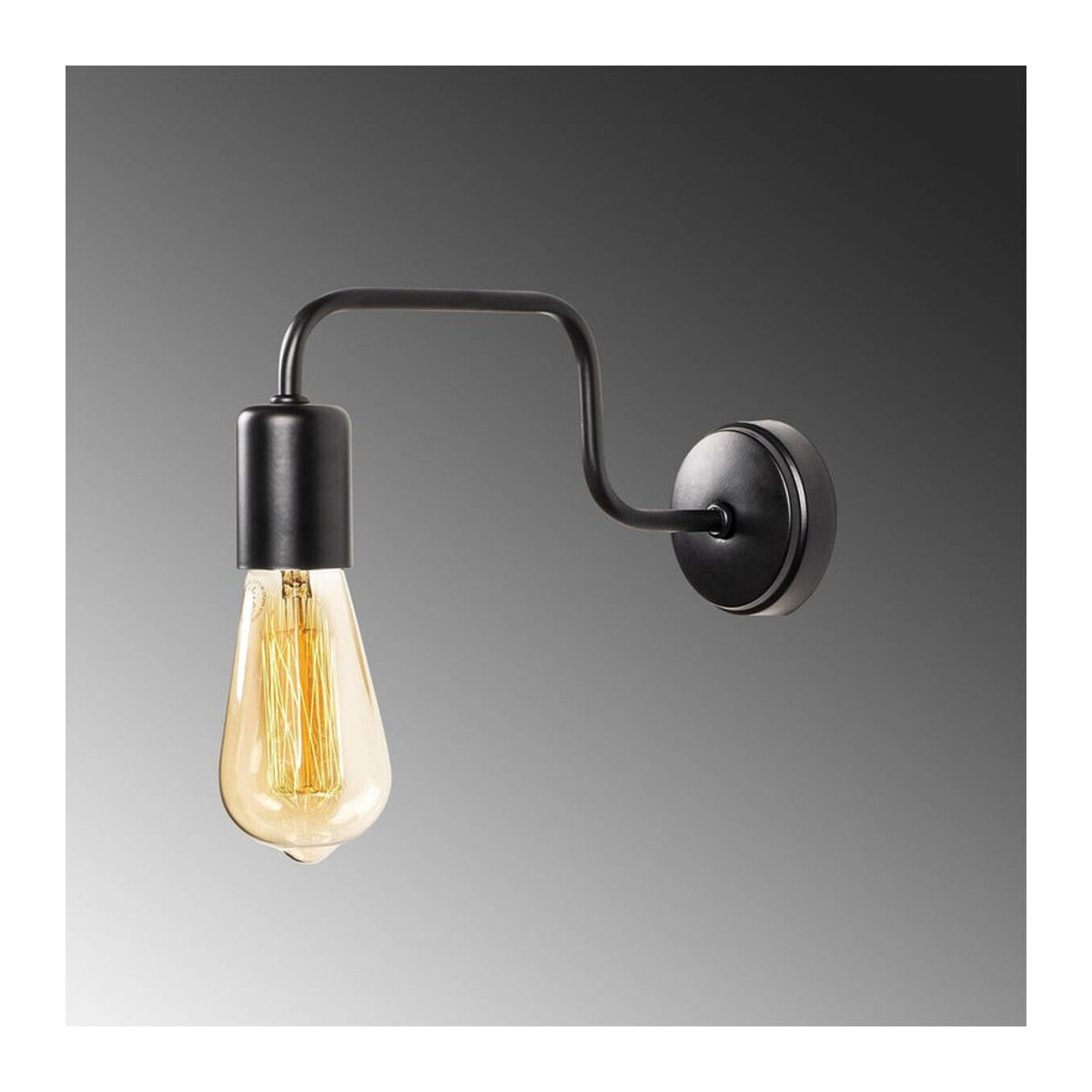 Opviq Wandleuchte in Schwarz aus Metall im Industrial Design mit E27 Fassung B/H/L: 28 x 11 x 4 cm - Bild 2