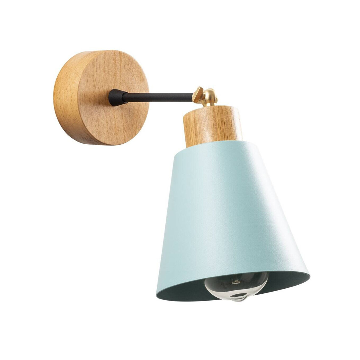 Opviq Wandleuchte in Türkis und Blau aus Metall und Holz im skandinavischen Design, E27, B/H/T: 14 x 25 x 14 cm - Bild 2