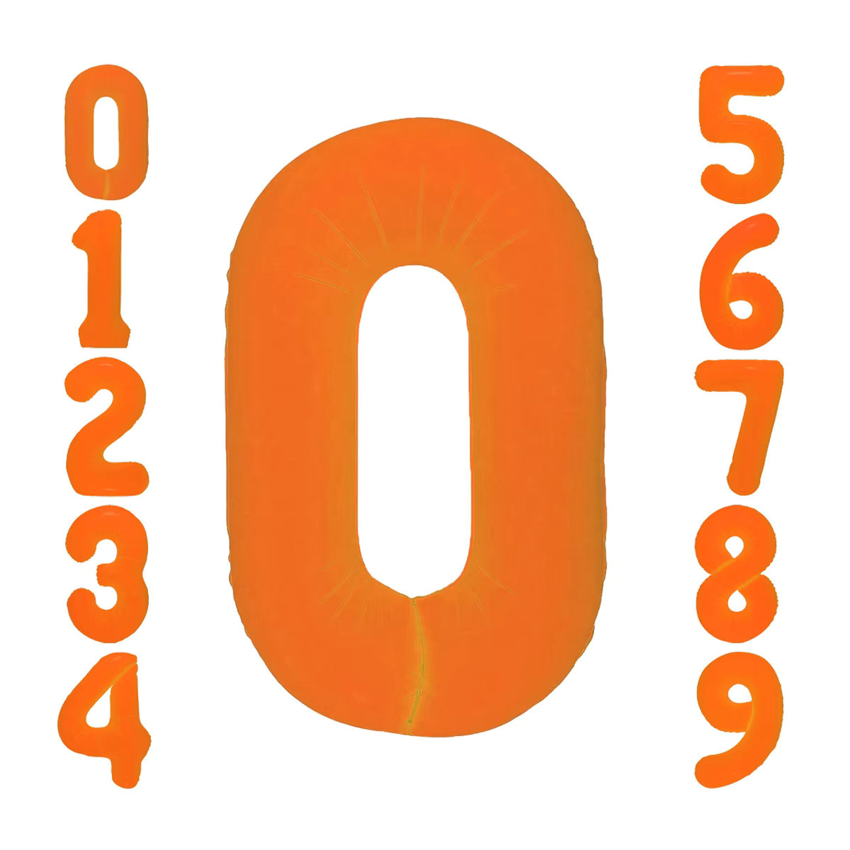 Orange Neonfluoreszierende Digitale Aluminiumfolienballons 0-9 für deine Partydekoration, 40 Zoll (Breite: 101,6 cm) - Bild 2