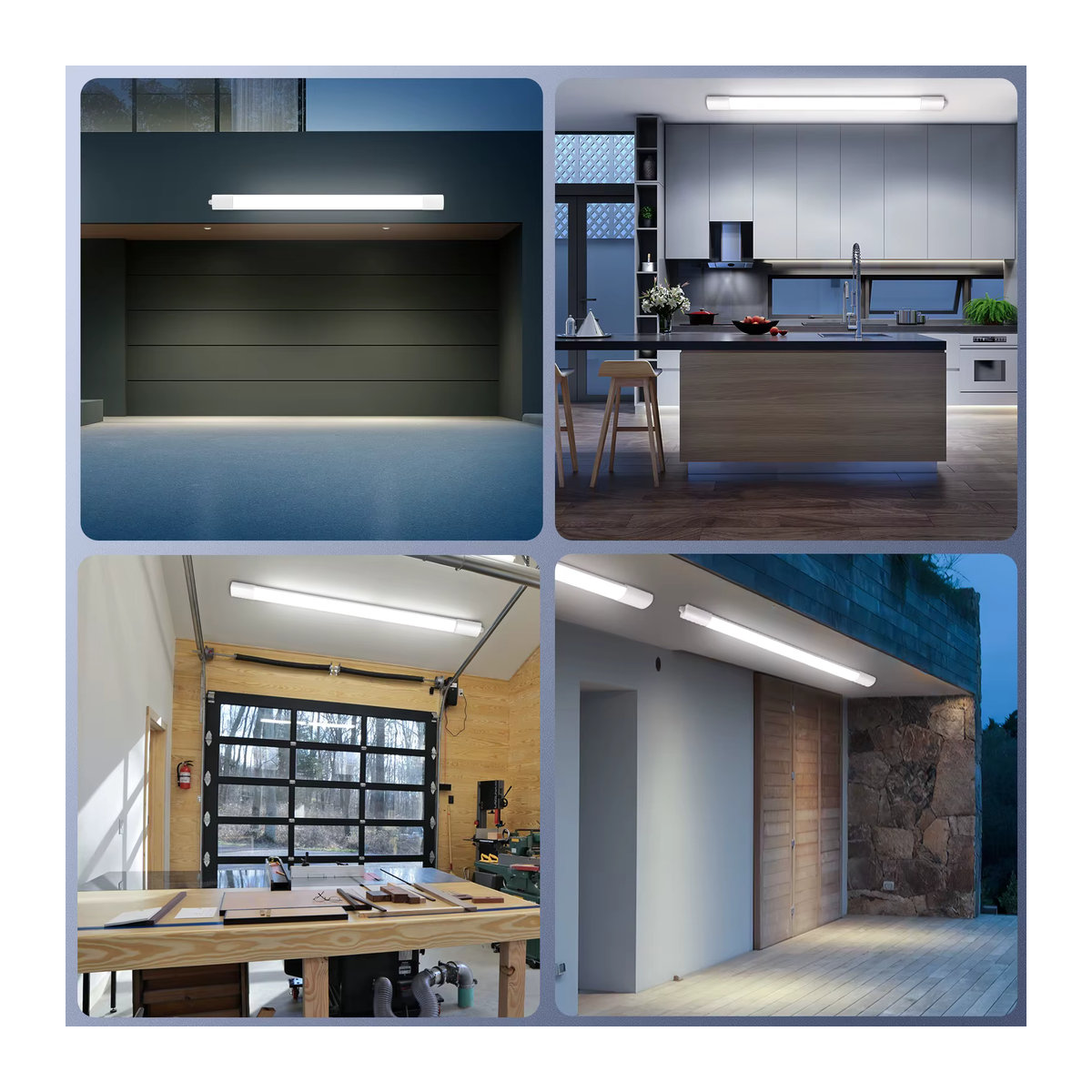 Oraymin 2er-Pack Verbindbare LED-Nassraumleuchte Weiß, 45W, 4950LM, IP66 Wasserdichte Deckenlampe für Keller und Garage - Bild 5