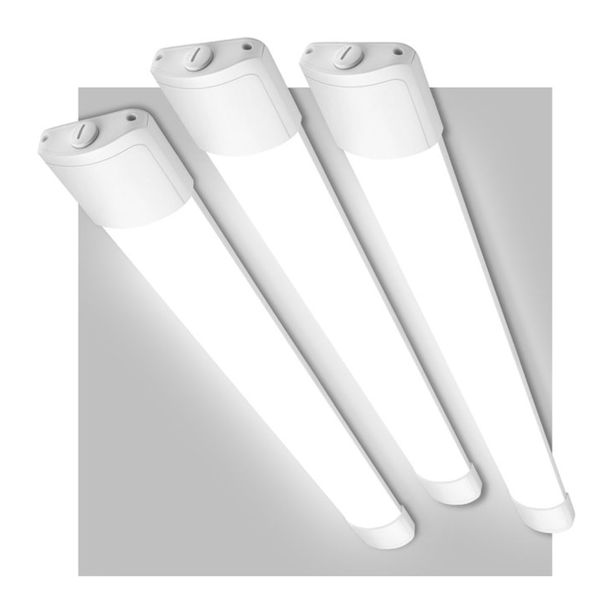 Oraymin 3er Set LED Nassraumleuchten IP65 wasserdicht, verknüpfbare Deckenröhrenleuchten in Weiß für Keller, Garage und Werkstatt - Bild 1