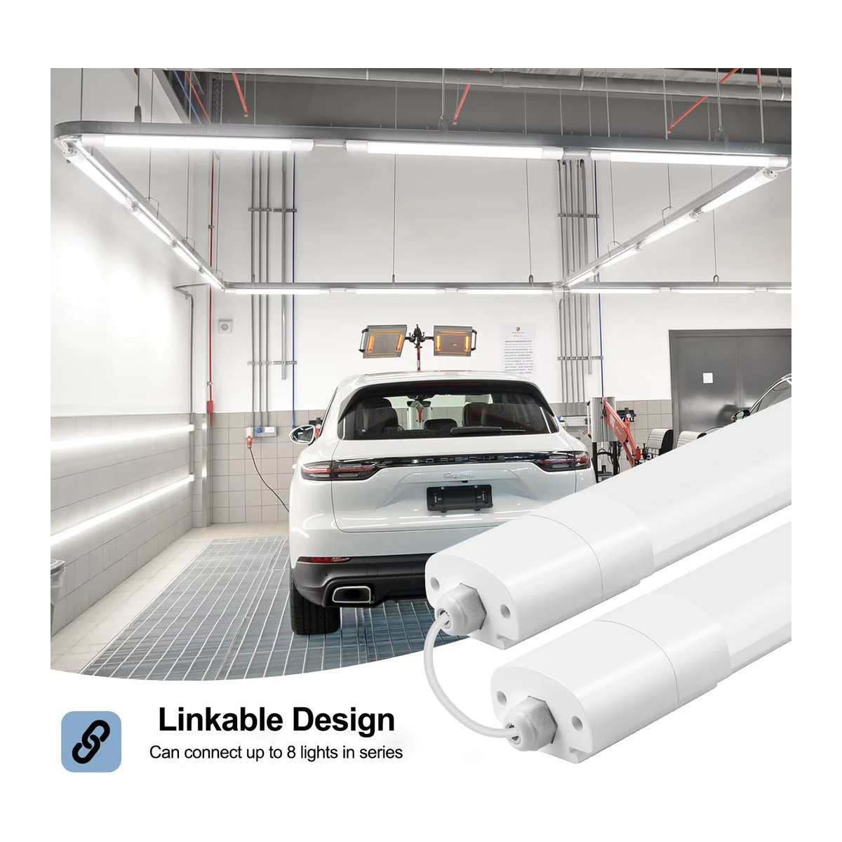 Oraymin 4er-Pack LED-Deckenleuchten Weiß, 45W, IP66 Wasserdicht, Neutralweiß, Minimalistisches Design - Bild 3