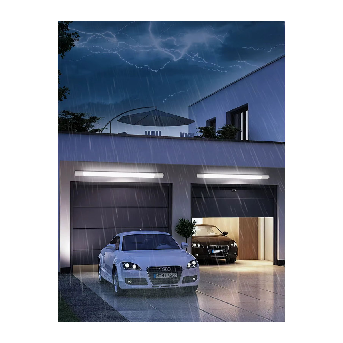 Oraymin 4er-Pack LED-Deckenleuchten Weiß, 45W, IP66 Wasserdicht, Neutralweiß, Minimalistisches Design - Bild 5