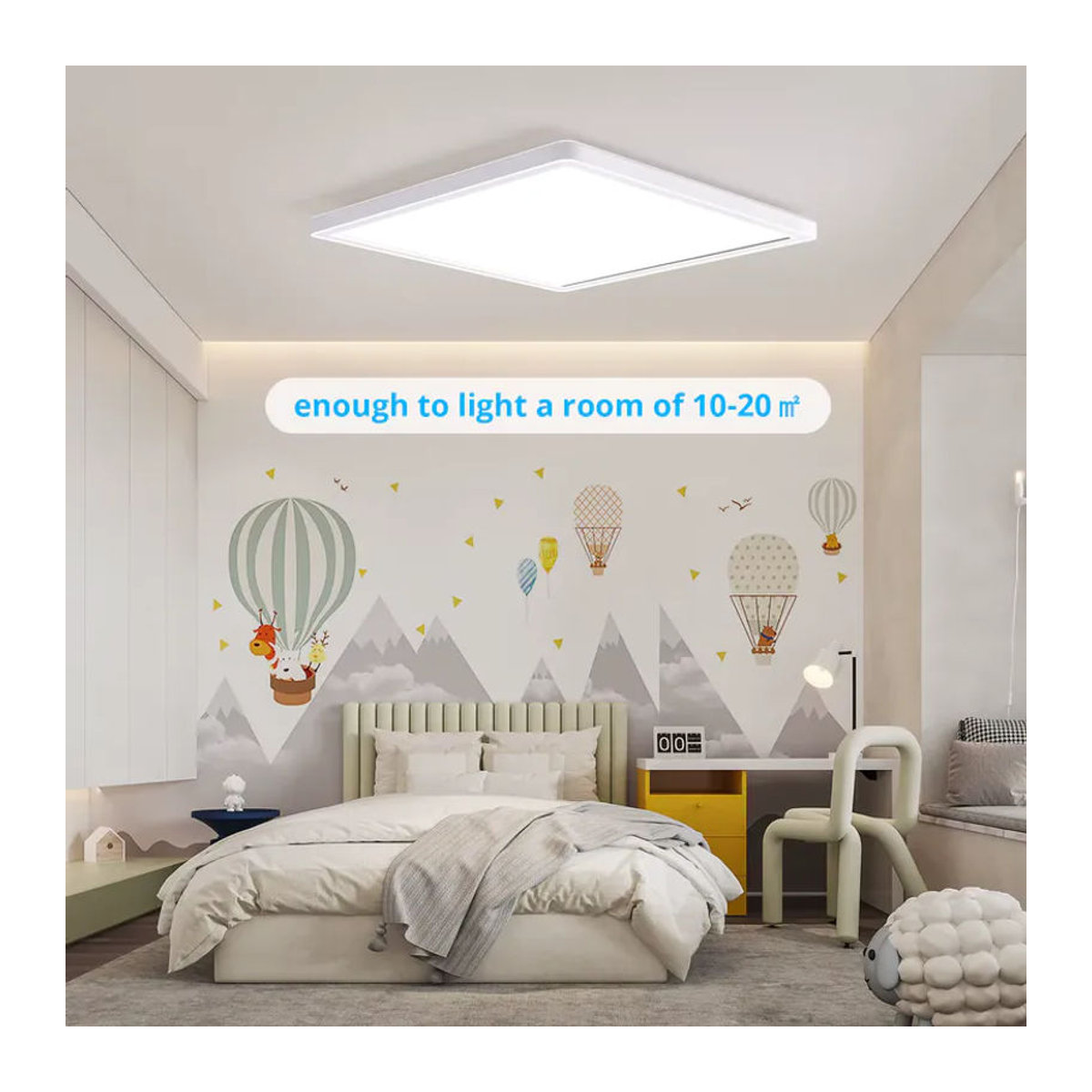 Oraymin Intelligente LED Deckenlampe mit RGB, 15 W, 1500 lm, dimmbar, Alexa-kompatibel, B/B/H: 30 x 30 x 2,5 cm, Neutralweiß und Bunt - Bild 5