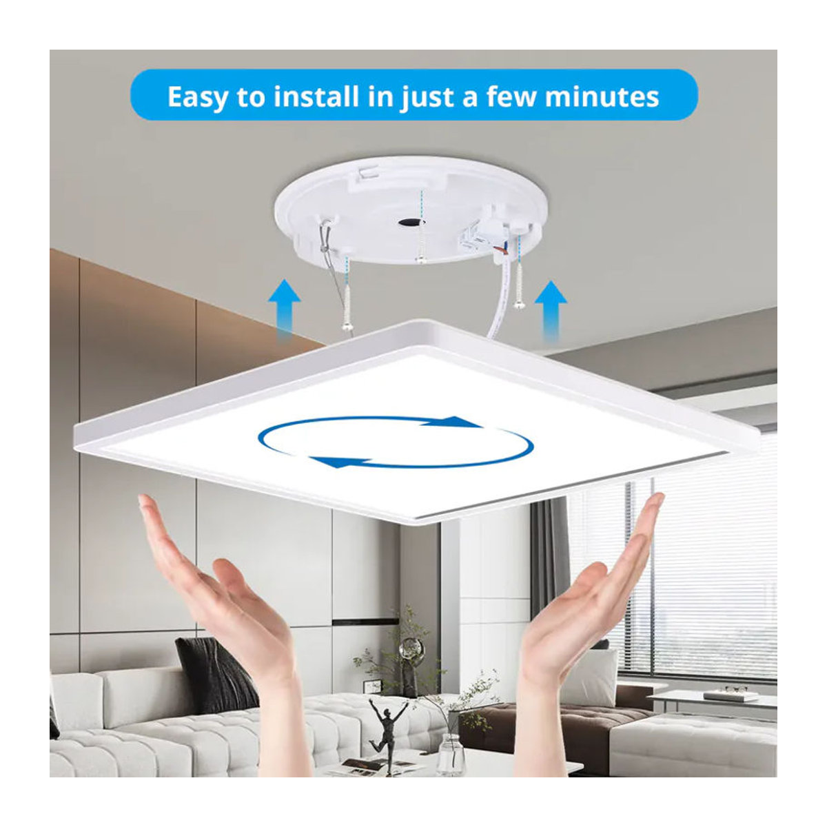 Oraymin Intelligente LED Deckenlampe mit RGB, 15 W, 1500 lm, dimmbar, Alexa-kompatibel, B/B/H: 30 x 30 x 2,5 cm, Neutralweiß und Bunt - Bild 6