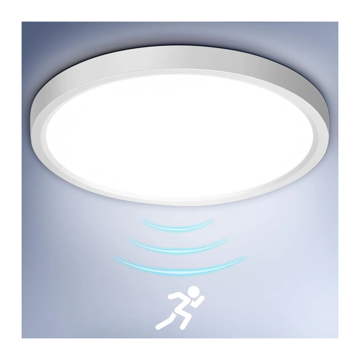 Oraymin LED-Deckenleuchte mit Bewegungssensor, 18W, Neutralweiß, Weiß, minimalistisches Design - Bild 3