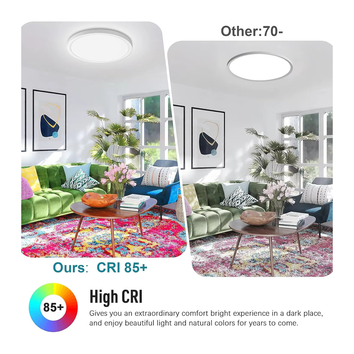 Oraymin LED-Deckenleuchte mit Bewegungssensor, 18W, Neutralweiß, Weiß, minimalistisches Design - Bild 7