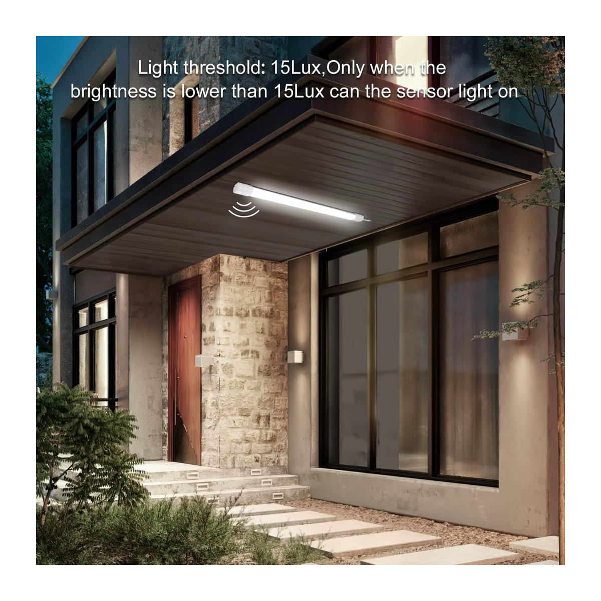 Oraymin LED-Nassraumleuchte mit Bewegungsmelder, 45 W, 4950 lm, IP66 Deckenlampe in Weiß, Neutralweiß - Bild 4