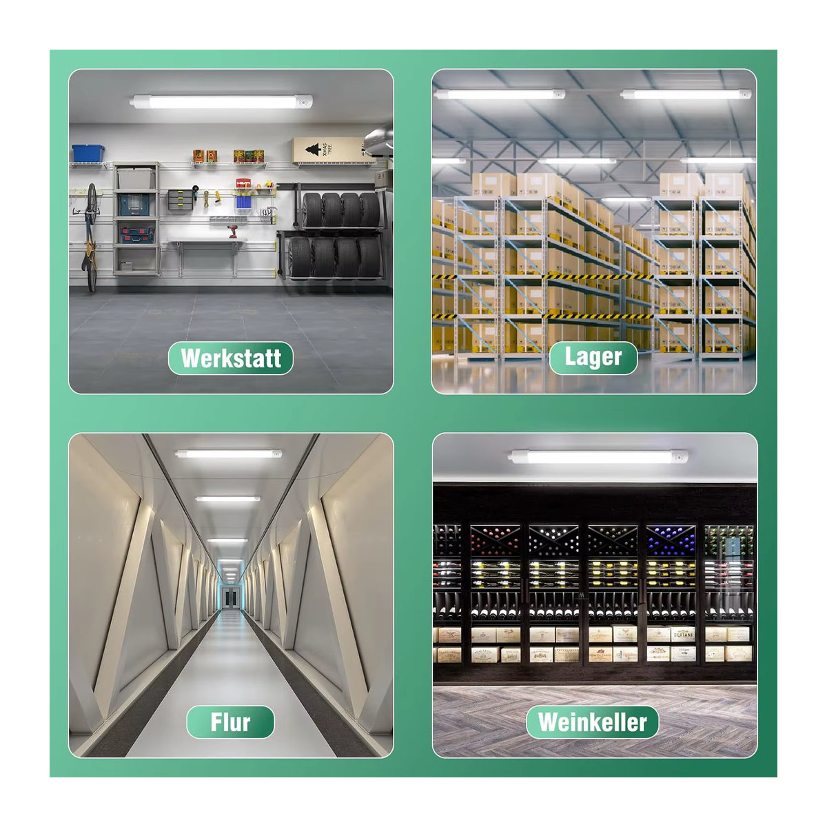 Oraymin LED-Nassraumleuchte mit Bewegungsmelder, 45 W, 4950 lm, IP66 Deckenlampe in Weiß, Neutralweiß - Bild 5